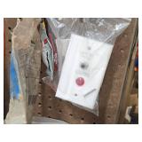 Pegboard Wall Lot - Wiring Spacer Shim, Screws, Nuts, Assorted Machine Screws, Dottie Ground Screw, Wall Plates, Heat Shrink UF Splice Kit, Misc. Hardware