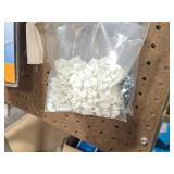 Pegboard Wall Lot - Wiring Spacer Shim, Screws, Nuts, Assorted Machine Screws, Dottie Ground Screw, Wall Plates, Heat Shrink UF Splice Kit, Misc. Hardware