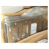 Lot of (9 Cardboard Sleeves) Stainless Outlet Switch / Dryer Face Plates (in original packaging)