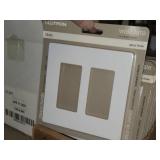 Lot of (50) Lutron and Leviton Decora 2-gang Screwless Wall Plate White (in original packaging)