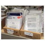 (34) Leviton Decora 3-gang / 1 toggle Wall Plate White + (30) Leviton Decora 3-gang Standard Wall Plate White (in original packaging)