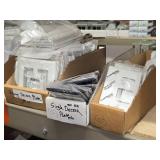 Lot of (63) Wall Plates - Leviton Decora 2-gang Standard White (x53), Single-Gang Standard Black (x5), Single-Gang Standard White (x5)