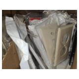 Lot of (1 Shelf / ~100) Leviton Wall Plates - Various Gang, Mostly White + Ivory and Black