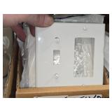 Lot of (1 Shelf / ~100) Leviton Wall Plates - Various Gang, Mostly White + Ivory and Black