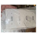 Lot of (1 Shelf / ~100) Leviton Wall Plates - Various Gang, Mostly White + Ivory and Black