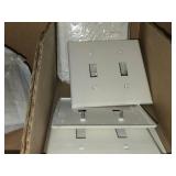 Lot of (1 Shelf / ~100) Leviton Wall Plates - Various Gang, Mostly White + Ivory and Black