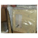 Lot of (1 Shelf / ~100) Leviton Wall Plates - Various Gang, Mostly White + Ivory and Black