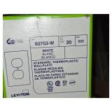 Lot of (1 Shelf / ~100) Leviton Wall Plates - Various Gang, Mostly White + Ivory and Black
