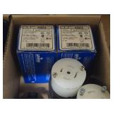 Lot of (4 Bins) Heavy Duty Receptacles and Plugs (assorted)