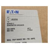 Eaton Series C Generator Circuit Breaker 250 Amp 600 VAC 3-pole JG3250