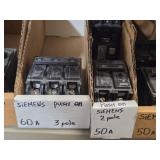 Lot of (1 Shelf) 125/90/40/30 Amp Circuit Breakers (assorted)