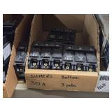 Lot of (1 Shelf) 125/90/40/30 Amp Circuit Breakers (assorted)