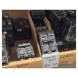Lot of (1 Shelf) 125/90/40/30 Amp Circuit Breakers (assorted)