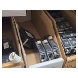Lot of (1 Shelf) 15/20 Amp Circuit Breakers (assorted)