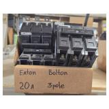 Lot of (1 Shelf) 20 Amp Circuit Breakers (assorted)