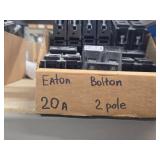 Lot of (1 Shelf) 20 Amp Circuit Breakers (assorted)