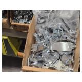Lot of (1 Shelf) Hardwares, Strut Straps, Nail In Straps, Screw Clamps, 1 Hole and 2 Hole EMT Strap,  (assorted)