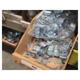 Lot of (1 Shelf) Hardwares, Strut Straps, Nail In Straps, Screw Clamps, 1 Hole and 2 Hole EMT Strap,  (assorted)