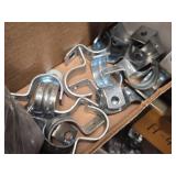 Lot of (1 Shelf) Hardwares, Strut Straps, Nail In Straps, Screw Clamps, 1 Hole and 2 Hole EMT Strap,  (assorted)
