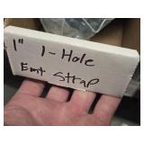 Lot of (1 Shelf) Hardwares, Strut Straps, Nail In Straps, Screw Clamps, 1 Hole and 2 Hole EMT Strap,  (assorted)