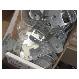 Lot of (1 Shelf) Hardwares, Strut Straps, Nail In Straps, Screw Clamps, 1 Hole and 2 Hole EMT Strap,  (assorted)