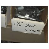 Lot of (1 Shelf) Hardwares, Strut Straps, Nail In Straps, Screw Clamps, 1 Hole and 2 Hole EMT Strap,  (assorted)