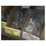 Lot of (1 Shelf) Hardwares, Strut Straps, Nail In Straps, Screw Clamps, 1 Hole and 2 Hole EMT Strap,  (assorted)