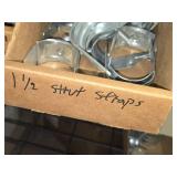 Lot of (1 Shelf) Hardwares, Strut Straps, Nail In Straps, Screw Clamps, 1 Hole and 2 Hole EMT Strap,  (assorted)