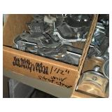Lot of (1 Shelf) Hardwares, Strut Straps, Nail In Straps, Screw Clamps, 1 Hole and 2 Hole EMT Strap,  (assorted)