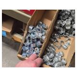 Lot of (1 Shelf) Hardwares, Strapping, Reducers, Bat Wings, Screw Clamp Straps  (assorted)