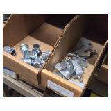 Lot of (1 Shelf) Hardwares, Strapping, Reducers, Bat Wings, Screw Clamp Straps  (assorted)