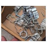 Lot of (1 Shelf) Hardwares, Strapping, Reducers, Bat Wings, Screw Clamp Straps  (assorted)