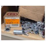 Lot of (1 Shelf) Hardwares, Couplers, Connectors, Lock Nuts, Cable Clips MC/AC, Knock-out Seals (assorted)