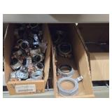 Lot of (2 Shelf) Hardwares, Metal Elbow Tubes, Lock Nuts (assorted)