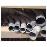 Lot of (2 Shelf) Hardwares, Metal Elbow Tubes, Lock Nuts (assorted)