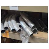 Lot of (2 Shelf) Hardwares, Metal Elbow Tubes, Lock Nuts (assorted)