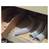 Lot of (2 Shelf) Hardwares, Metal Elbow Tubes, Lock Nuts (assorted)