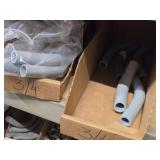 Lot of (2 Shelf) Hardwares, Metal Elbow Tubes, Lock Nuts (assorted)