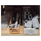 Lot of (2 Shelf) Access Fittings, Bushings, Lock Nuts (assorted)