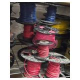 Lot of (8 Partial Spools) 12GA Wire (red, blue)