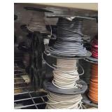 Lot of (9 Partial Spools) 12GA Wire (white, grey, black)