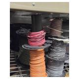 Lot of (7 Partial Spools) 12GA Wire (white, grey, red, orange)