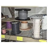 Lot of (10 Partial Spools) Wire - 18/2 and 20/2 (white, gray, purple)