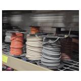 Lot of (7 Partial Spools) 10GA Wire (white, gray, brown, orange)
