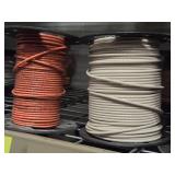 Lot of (7 Partial Spools) 10GA Wire (white, gray, brown, orange)