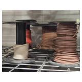 Lot of (7 Partial Spools) 10GA Wire (white, gray, brown, orange)