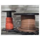 Lot of (7 Partial Spools) 10GA Wire (white, gray, brown, orange)
