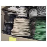 Lot of (12 Partial Spools) 14GA Wire (white, green, black)