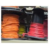 Lot of (8 Partial Spools) 16GA Wire (red, yellow, orange)
