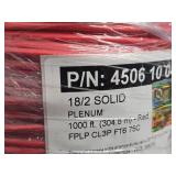 Lot of (1 Full Spool + Partial Spool) 18/2 Solid Plenum Wire